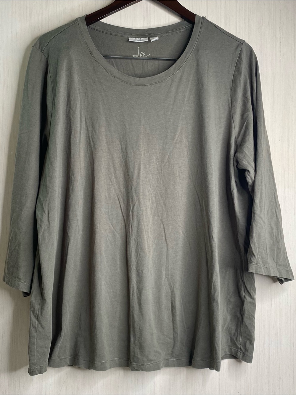 Logo by Lori Goldstein The Tee 3/4 Sleeve Modal/Cotton Olive Green XL